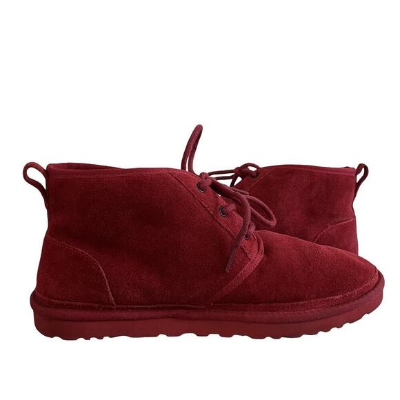 UGG Mens Suede Lace Up‎ Chukka Boots Size 12 Neumel Red Sherling Lined main image 5